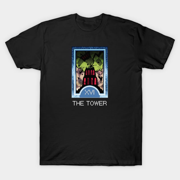 The Tower Arcana Tarot Card T-Shirt by loveandlive